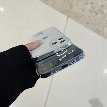 Prozirna torbica za telefon sa par silikonska torbica smiley-slatka capa za iphone 8 7 plus 12 13 pro max mini x xs xr max 11 uspješna ljuska
