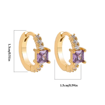 Novi Modni Maleni Kvadratni Crystal CZ Zlatne Naušnice za žene Šarm Cirkon Malo Uho prsten Обнимашки Moda Vjenčanje Nakit Poklon