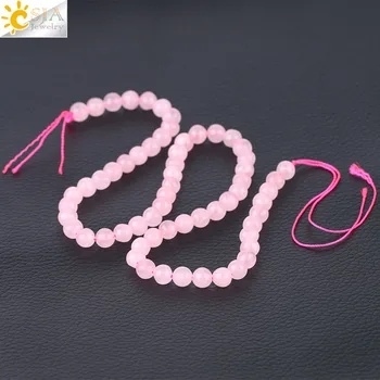 CSJA Prirodni Kamen Roze Kvarc je Besplatan Perle 4 6 8 10 mm, Odaberite Veličinu za izradu nakita od okruglih perli DIY Ženske Narukvice Ogrlice F548