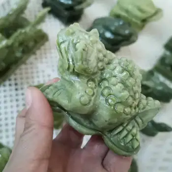 Veleprodaja Prirodnog Zelenog Žada zlatni жабьей navojem Figura žabe iz gorskog kristala za nakit