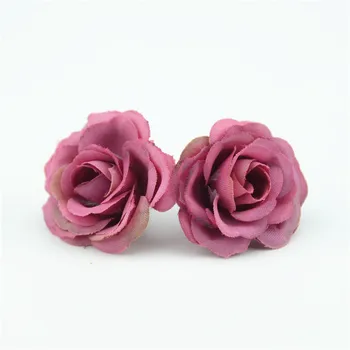 50 kom. 2,5 cm Mini Pink tkanina Umjetni Cvijet za Svadbene zurke Ukras osnovnoj sobe Svadbene cipele, Šeširi Pribor Svila cvijet