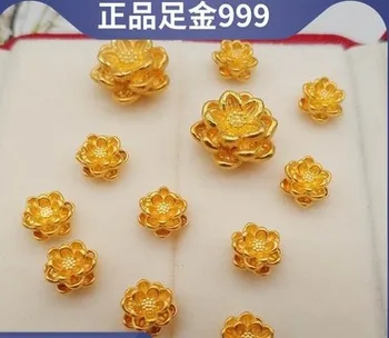 999 suspenzije iz ovog zlata s lotosa 3d zlatni cvijet perle diy, uže za ruke niza remen za ruku zlatni nakit pribor