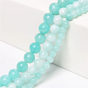Nove Perle od prirodnog Kamena Ангелит Okrugle Plave Slobodnih Zrna 6-12 mm Veličina Izbora Polirane Perle za izradu nakita DIY Narukvica 15,5