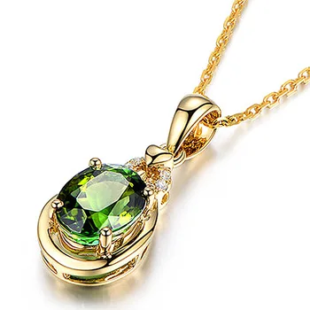 HuiSept Modni ogrlica Nakit od 925 sterling srebra Smaragd, Safir Dragi Kamen Privjesak Pribor za žene Vjenčanje Помолвка