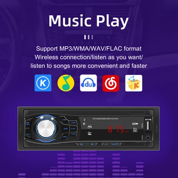 Auto Stereo Radio Sa Daljinskim upravljačem 1 Din FM Bluetooth AUX Glavna jedinica Podrška RCA Audio Subwoofer TF USB MP3 player 1428