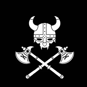 YJZT 13,1*14 cm Ozbiljan Ratnik-Viking Simbol Vojnika Oznaka Crna/Srebrna, koja pokriva Tijelo Vozila Vinil Naljepnica C20-1773