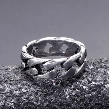 Elegantan Modni Sjaj srebrne boje Prst od nehrđajućeg čelika Upletena uzorak za Prstenova Dječaci Dar Modni nakit