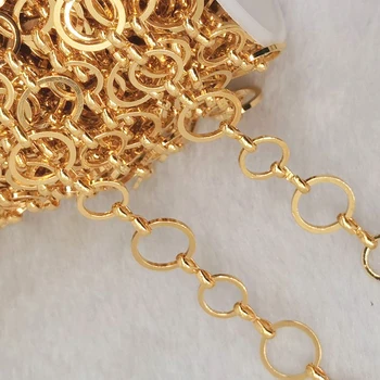 1 metar Rose Gold Cijele Krug Lanac za Izradu Nakita DIY Perle Lanca Bakra Zlatno Ogrlica Komponente Obrt Pribor
