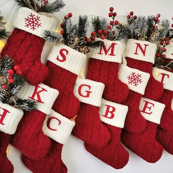2022 Novu Godinu, Božićne Čarape, Torba Božićni Poklon Monogram Vrećicu Bombona Sretan Božić Čarapa Ukras Božićnog Drvca