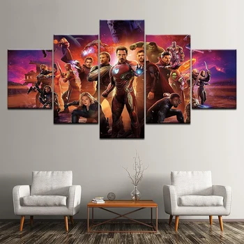 Veliki Zidni Umjetnički Plakat Dekor Marvel Superheroj Kapetan Amerika, Iron Man Platnu Slikarstvo I Ispis Osvetnici Slika Home Dekor Kupatilo