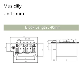 Musiclily Pro 52,5 mm Čelične Sjedišta 2-Stepeni Stil Gitare Tremolo Bridge Čelični Blok za Američki Strata, Zlato