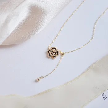 Fin Nakit Pop-Ogrlice s kristalnim bojama za žene Jednostavan Novi Luksuzni Dizajn Jednostavan modni lanac za ключиц Ogrlica
