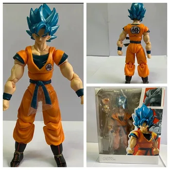 Anime Lik Dragon Balll Z Plava kosa sina Goku Figura od PVC-a, Brojka Brojka, Igračke Lutke Model Kip Goku Pokretna zbirka SHF Kid