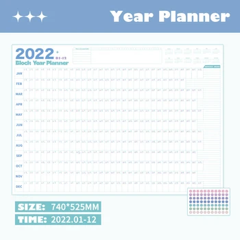 2022 Kawaii Cool Kalendarski Raspored S naljepnice Na zidu Dnevni raspored Sinkronizacije Kalendara Office 365 dnevni red Novogodišnji poklon