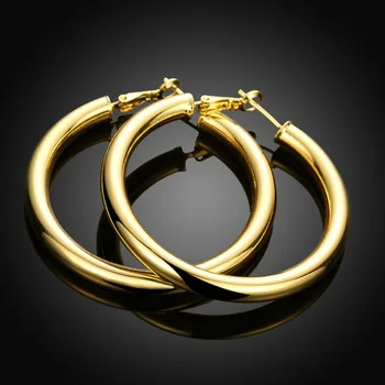 Wedding party za žene Modni nakit zlatna boja srebrna boja veliki krug naušnice ženske naušnice, prstenje velike okrugle hoops E032