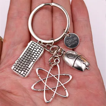 1pc Carpe Diem Privezak za ključeve, Internet Tehnologija Simbol Privezak Za Ključeve, Miš, Tipkovnica Privjesak DIY Kreativni Metalni Privezak za Ključeve