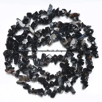 Šljunak Slobodnog Oblika, Prirodni Crna Crvena Siva Indijski Ahat Kamen je Besplatan Perle 3-5/5-8/8-Veličina odabrali 12 mm