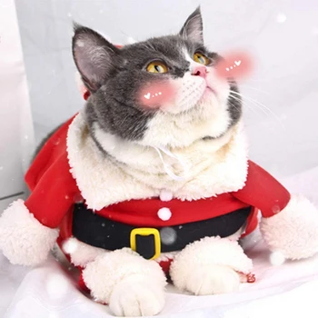 Domaće mačke Božićno odjeća Zimski Kostim za pse s kapa Topla odjeća Djed Mraz Jahanje na Олене Svečana nošnja za Косплея
