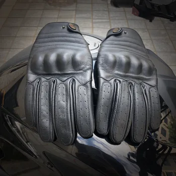1 Par zaštitne moto retro-sigurnosni kožne rukavice za muškarce i rukavice sa zaslonom osjetljivim na dodir za žene u jesen i zimu