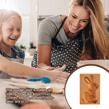 Drveni kalup za cookie Cutter DIY Oblika za пряничного biskvit kalup za 3D-žigosanje torte kalup za pečenje Zec Rezač Pekara naprava