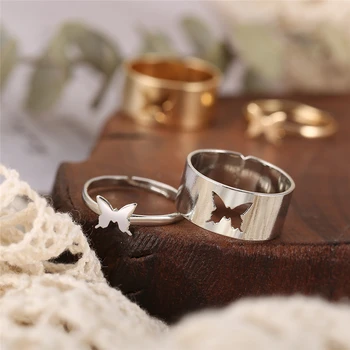 Modni Zlatni Srebrni Prsten s iskrenom plamen Za žene, muškarce, Ljubavnike, Par Prstenova, Set za prijateljstvo, Zaruka, Vjenčanja Otvorene prstenje, nakit