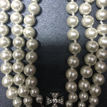 BanFu Elegantan Smještaj laminirano biserna ogrlica-ogrlice za žene, djevojčice, Moderan punk-kristal ogrlica sa planetom Saturn, nakit