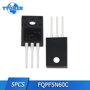 5pcs FQPF5N60C Tranzistor kit TO220F 5N60C 5N60 600 4.5 A MOSFET N-Kanalni tranzistori TO-220F Elektronička komponenta