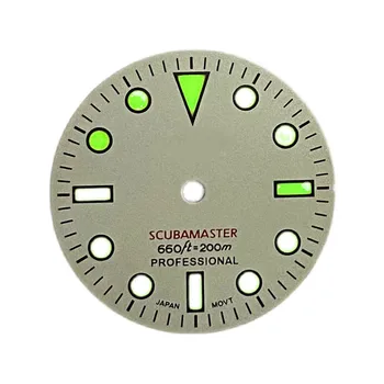 Novi stil 28,5 mm Brojčanik Sata Zeleni Sjajni za NH35/4R36 Bez Kalendara 007 Dio Modifikacija satnog mehanizma