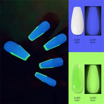 15 ML Fluorescentno Boji Produljivanje Noktiju UV Gel Za Nokte Akril Crystal Gel Fototerapija Šljokice Francuska Manikura Svijetle U Mraku