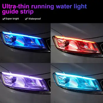 Topla 1 Kom ultra-tanki auto LED Dnevno Podvozje Svjetla Mekana Cijev Led Traka Šarene Vodeni svjetlo vodič Auto Svjetlosne Trake