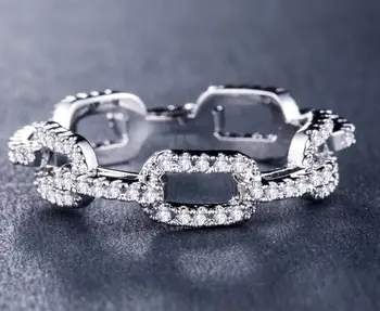 Huitan Modni geometrijski prsten, lanac za žene Ženska Svakodnevni CZ Mikro Podstavljene Jubilej Topla rasprodaja Nakit Дропшиппинг