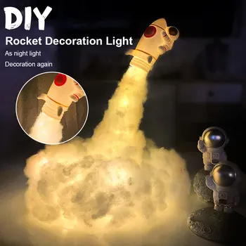 Posebne DIY LED Oblaka Raketa Astronaut Noćni Ormarić Lampa Za djecu Dječje Spavaća soba Dekor noćno svjetlo rođendanski Poklon Obrt Ukras