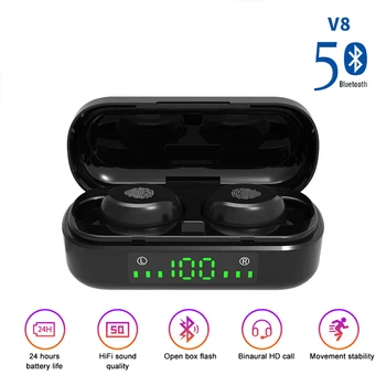 Bluetooth slušalice 5.0 Bežične slušalice Mini stereo Slušalice Bežične Slušalice sa kontrolama na dodir Slušalice Izbor pjesama za sve telefone