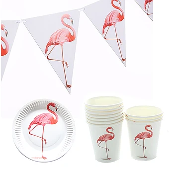 Novi Flamingo tema party papirnate čaše/tanjur/ubrus/banner/bombonijeru vjenčanje dekoracije na dan rođenja Jednokratna posuđe