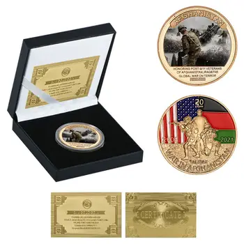 Prigodni zlatni novčić Afganistana, odnosno Držač Za Kovanice, Kovanice Poziv AMERIČKE Vojske, Vojni Suvenir za Zbirke