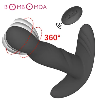 Daljinsko Upravljanje Muški Maser Prostate Rotirajući Analni Vibrator 10 Brzina Analni čep za Seks-igračke za muškarce Analni Muški Masturbator Analni Igračke