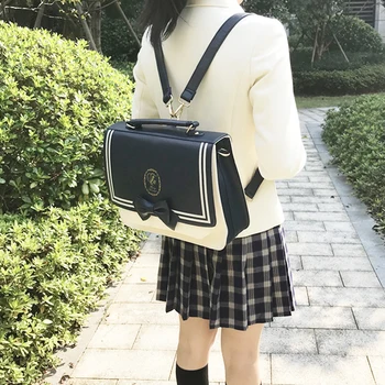 Engleska Uredan Stil JK Uniforma Slatka Luk Ruksak Japanski Lolita Vintage torba-instant messenger Torba na rame Višenamjenski torbe PU E