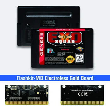 Exo Squad - Američki label Flashkit MD Безэлектродная Gold PRINT naknada za igraće konzole Sega Genesis Megadrive