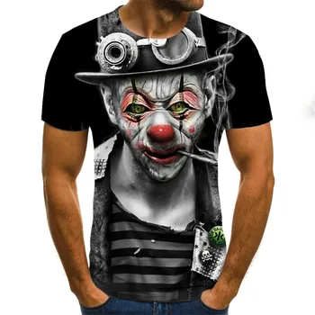 Izvrstan posao 2021 Joker s po cijeloj površini lica Muška Клоунская 3D t-Shirt 3d t-Shirt s klauna Zabavne Majice kratki rukav majice i majice XXS-6XL