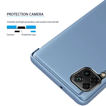 Torbica za telefon s pametnim ogledalo prikazom za Samsung Galaxy A22 4G A03s Противоударная kožni stalak za PC Flip poklopac za A22 5G Zaštitna torbica
