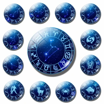 Lav Horoskopski Hladnjak Mangan Plava 12 Zviježđa Naljepnica Magnetsko Uređenje Hladnjaka Astrologija Poklon Home Dekor