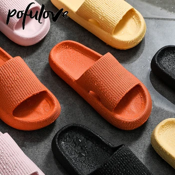 Pofulove Papuče Ženske sandale debelog platformi Domaće kućne papuče za kućne prostorije Papuče za kupatilo Klizači Đonovi jednostavna ljetna obuća