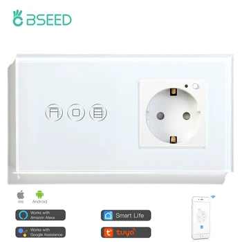 BSEED Wifi Switch Roloa Motori Sjenila Zidni Prekidač S EU Pametnih Utičnica Tuya Google Home Alexa Glasovno Upravljanje