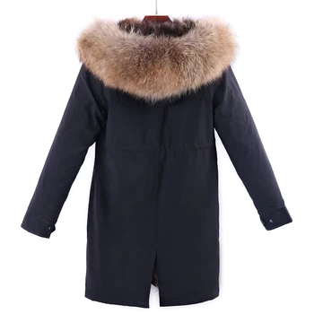 Лавелаш 2021 Vodootporna zimska jakna Muška kaput od krzna Duge obloge od krzno rakun Parkovi Gusta topla odjeća Vanjska odjeća