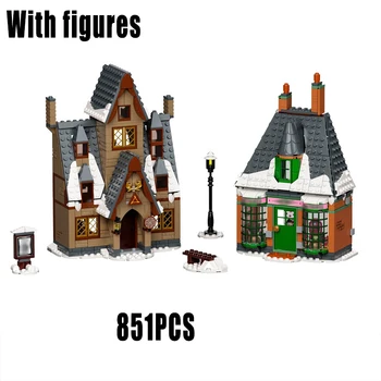 Na raspolaganju Čarobni Svijet Dvorac Виллаго Posjet Model Set Cigle Kompatibilan s 76388 Gradivni Blokovi Igračke za Djecu Božićne darove