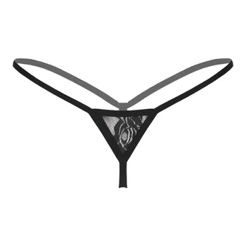 Žene Elastičan Pojas Mikro Bikini Erotska Rublje Donje Rublje S Niskim Strukom Otvoreni Plijen T-obliku Tange Prozirne Čipke tange Gaćice