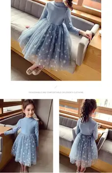 Dječji proljeće-jesen haljine za djevojčice dugi rukav sa šljokicama na Dan rođenja Haljina princeze za djevojčice Vestidos Dječje odjeće 2-8 godina