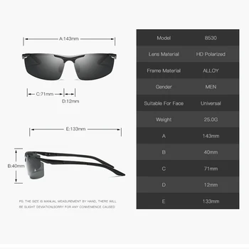 Polarizirane Sunčane naočale za muškarce u aluminijumskom ivicom UV400 Sunčane Naočale za sportove na otvorenom Naočale za vožnju