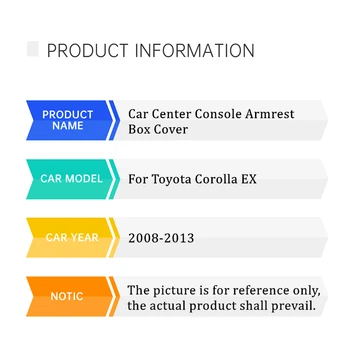 Za Toyota Corolla EX 2008 2009 2010 2011 2012 2013 Središnji naslon za ruku Okvir Zaštitni Poklopac Šine Pribor za uređenje interijera