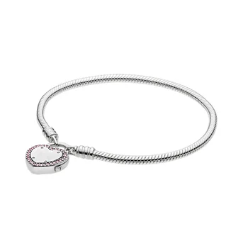 925 sterling srebra Pandora je pogodan za ženske narukvice dvorac srce zmija narukvica-lanac DIY pogodan za ženski vjenčanje dekoracije